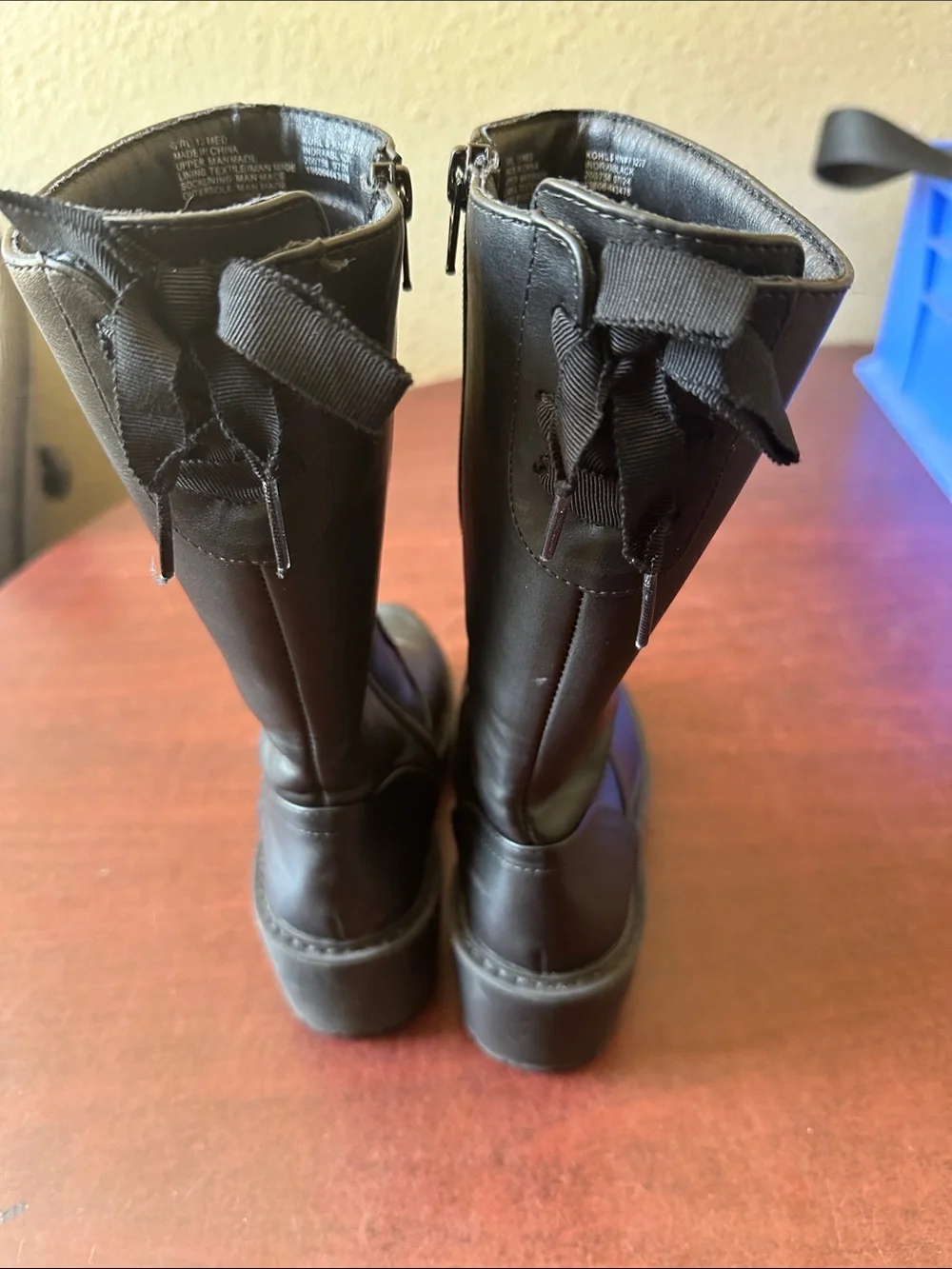Girl Black Tall Zip Boots